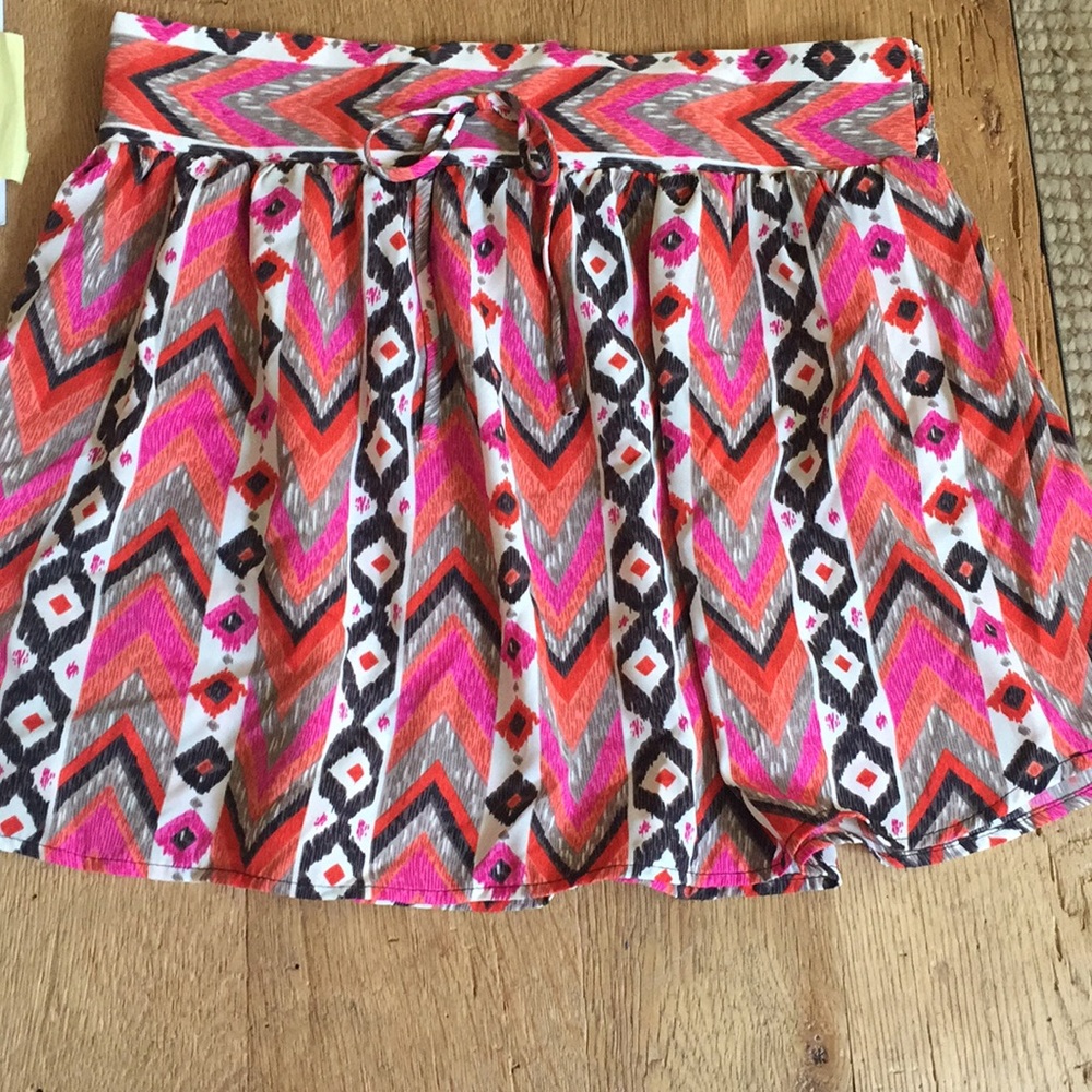 Multicolor lightweight mini skirt elastic waist